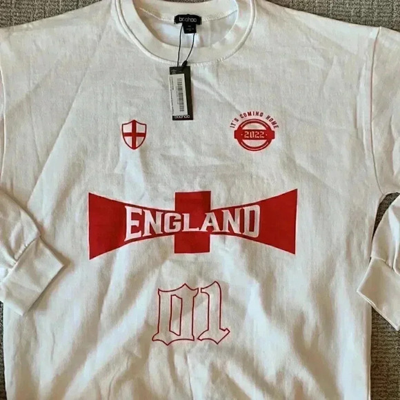 Boohoo England World Cup Oversized Sweatshirt - Picture 1 of 4